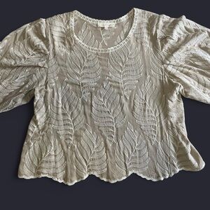 Leaf Pattern Cream Top
